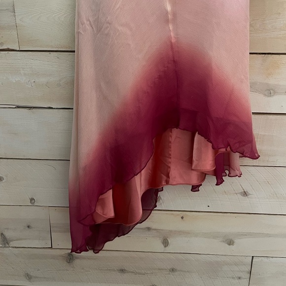 VTG Y2K Silk Pink Ombre Dress sz 2 - Picture 3 of 6